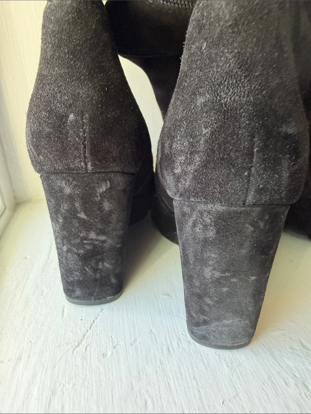 Born Knee High Tall Black Suede Wedge Heel Women’s Boots